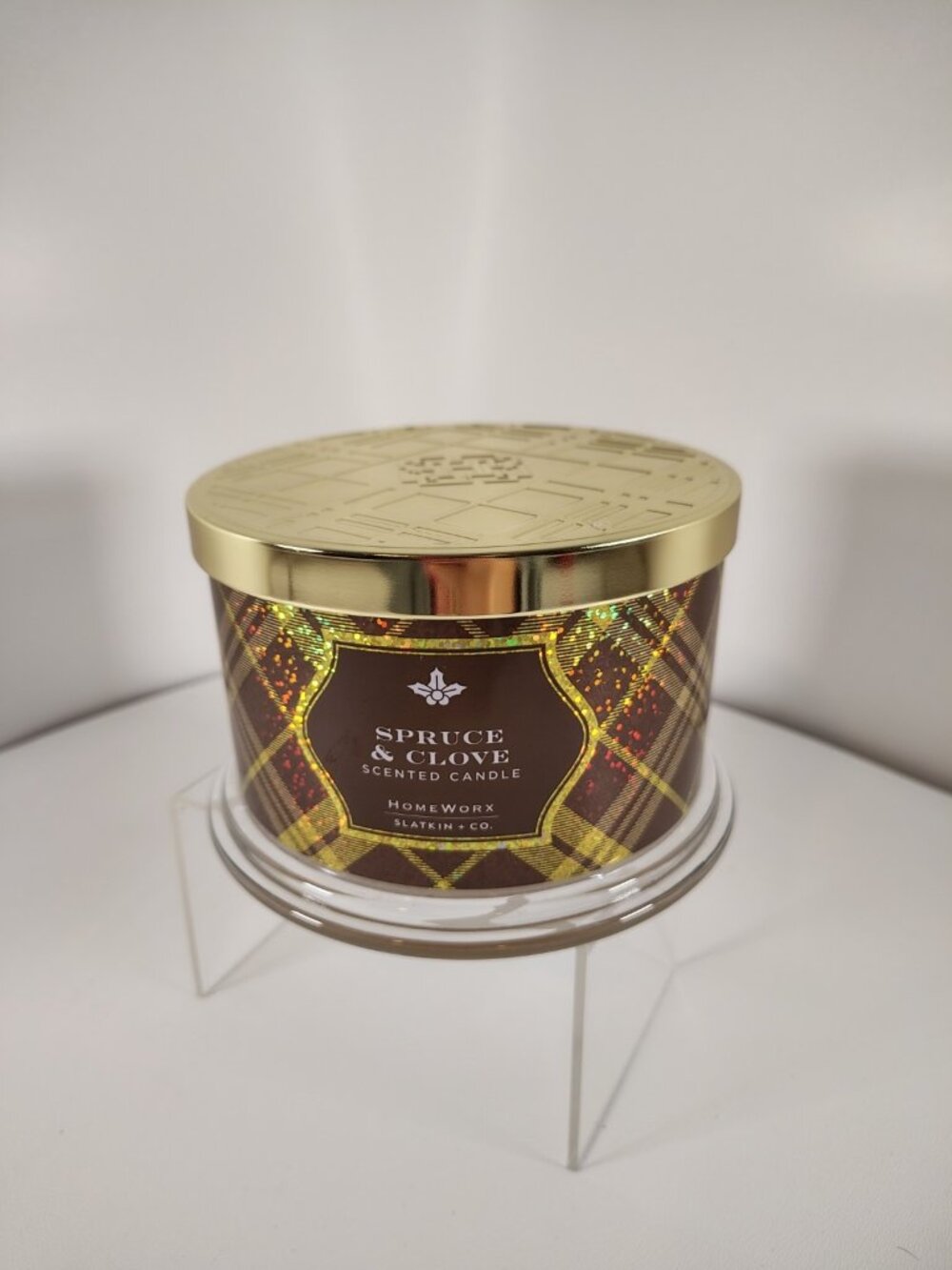 HomeWorx by Slatkin + Co. Spruce & Clove 18 oz 4 Wick Candle NEW